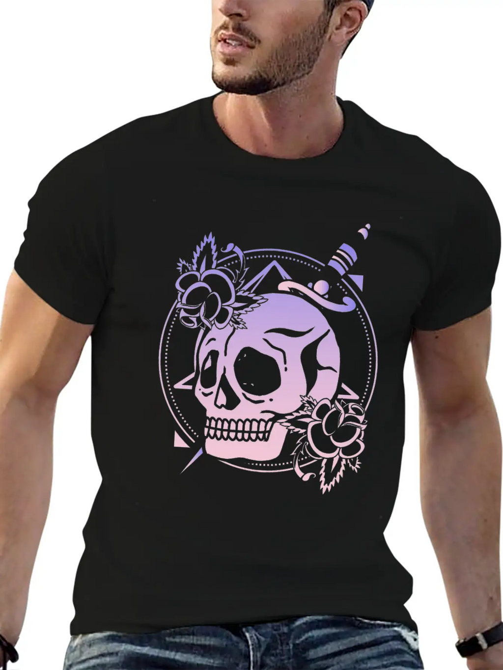 Nu Goth Skull Rose Japanese Witchcraft Satanism Unisex Short Sleeve Soft Cotton T-Shirt – Casual Everyday Wear