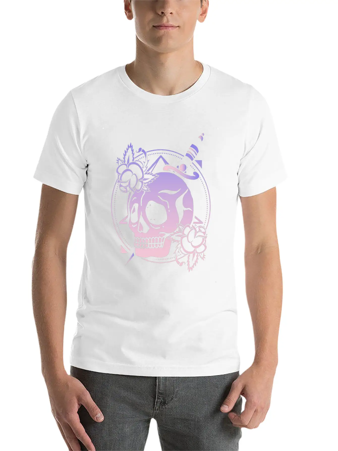 Nu Goth Skull Rose Japanese Witchcraft Satanism Unisex Short Sleeve Soft Cotton T-Shirt – Casual Everyday Wear