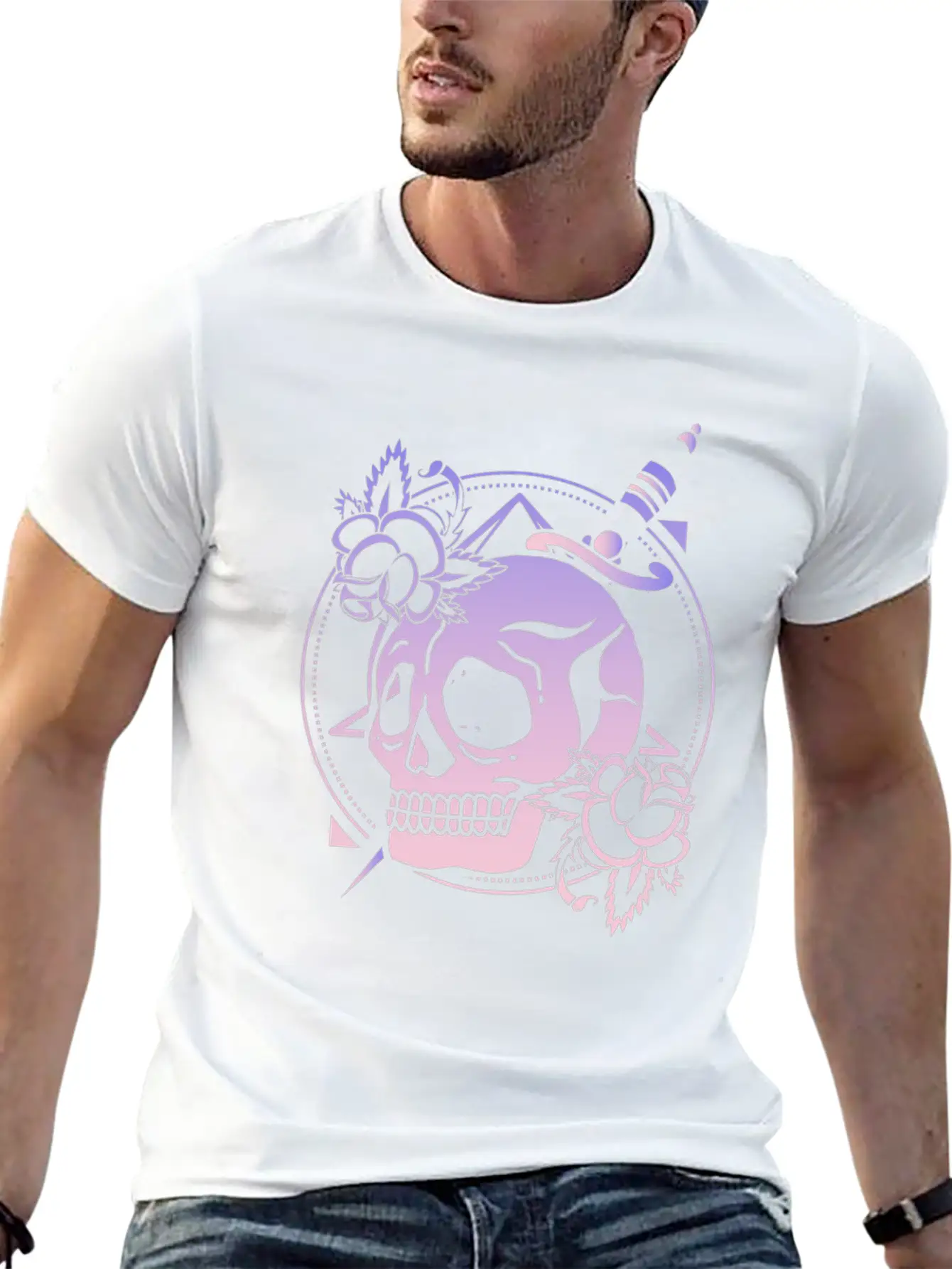 Nu Goth Skull Rose Japanese Witchcraft Satanism Unisex Short Sleeve Soft Cotton T-Shirt – Casual Everyday Wear