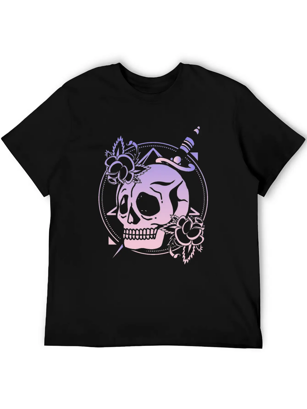 Nu Goth Skull Rose Japanese Witchcraft Satanism Unisex Short Sleeve Soft Cotton T-Shirt – Casual Everyday Wear