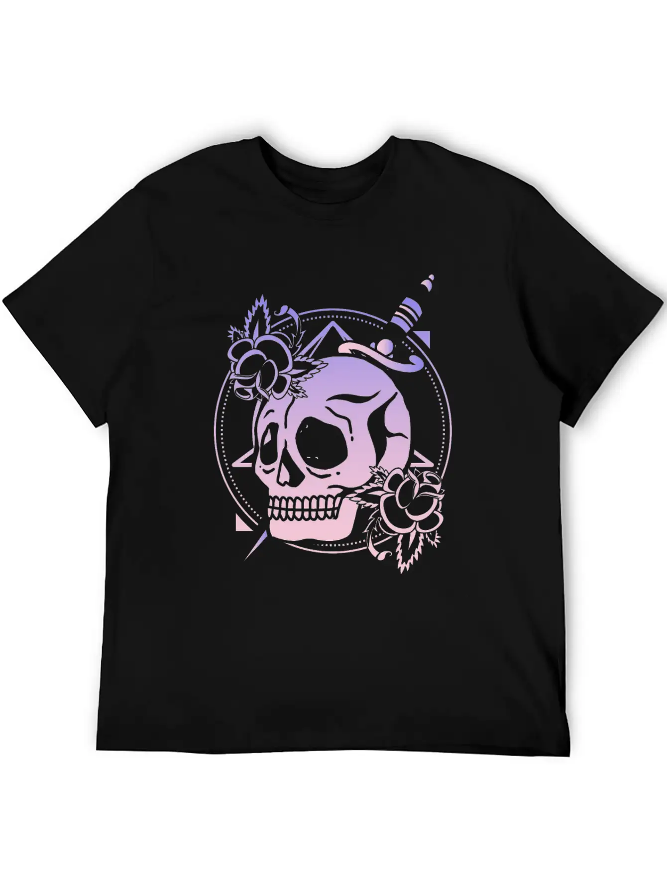 Nu Goth Skull Rose Japanese Witchcraft Satanism Unisex Short Sleeve Soft Cotton T-Shirt – Casual Everyday Wear