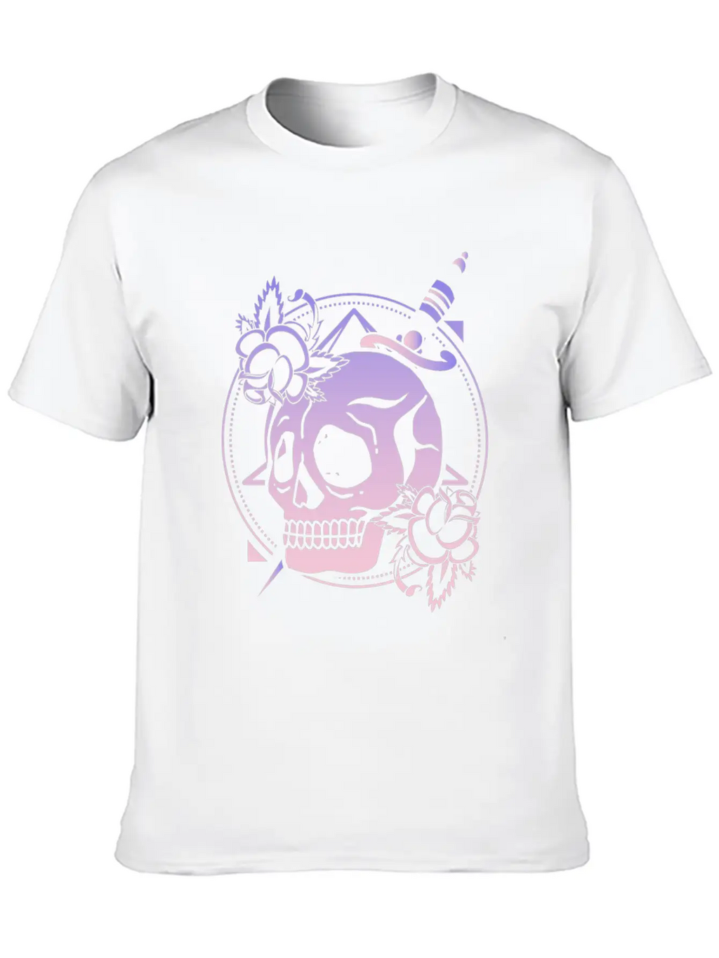 Nu Goth Skull Rose Japanese Witchcraft Satanism Unisex Short Sleeve Soft Cotton T-Shirt – Casual Everyday Wear