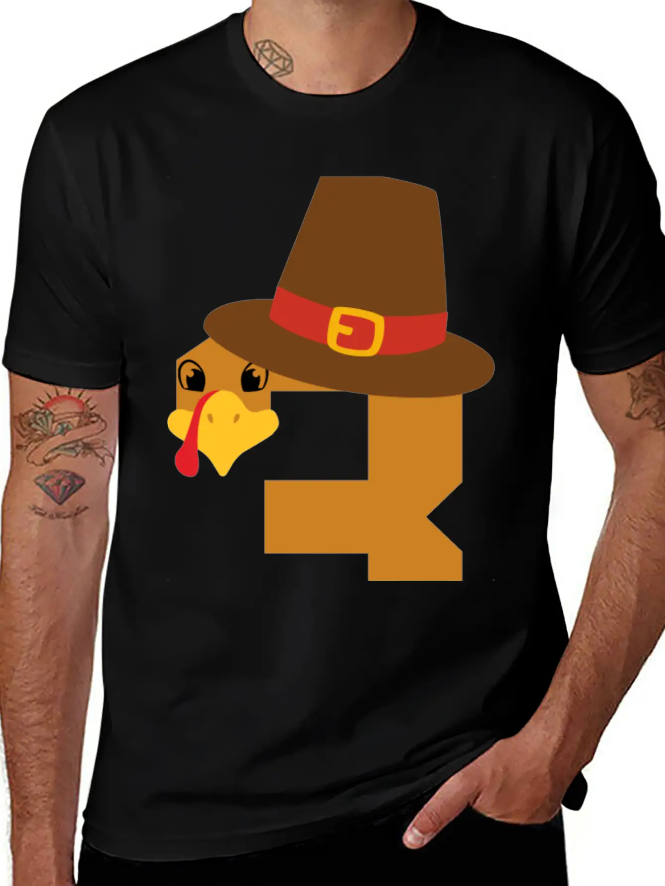 Number 3 Turkey Thanksgiving Outfit Boy 3 Year Old Unisex Short Sleeve Soft Cotton T-Shirt – Casual Everyday Wear