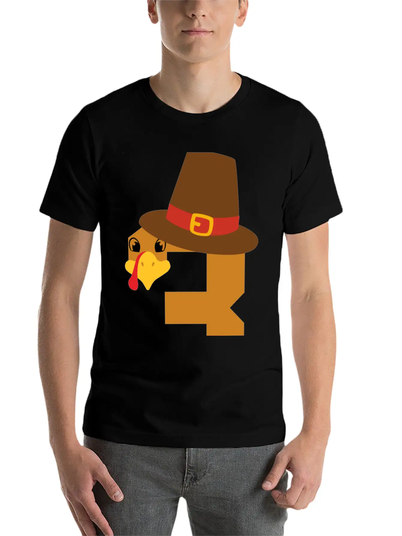 Number 3 Turkey Thanksgiving Outfit Boy 3 Year Old Unisex Short Sleeve Soft Cotton T-Shirt – Casual Everyday Wear