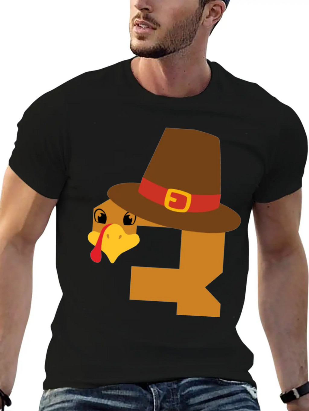 Number 3 Turkey Thanksgiving Outfit Boy 3 Year Old Unisex Short Sleeve Soft Cotton T-Shirt – Casual Everyday Wear