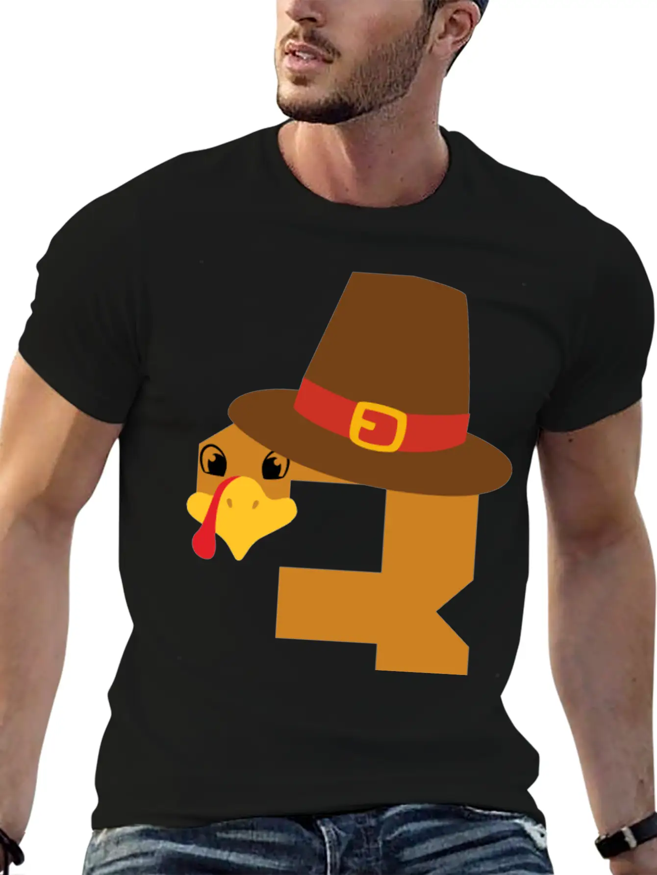 Number 3 Turkey Thanksgiving Outfit Boy 3 Year Old Unisex Short Sleeve Soft Cotton T-Shirt – Casual Everyday Wear