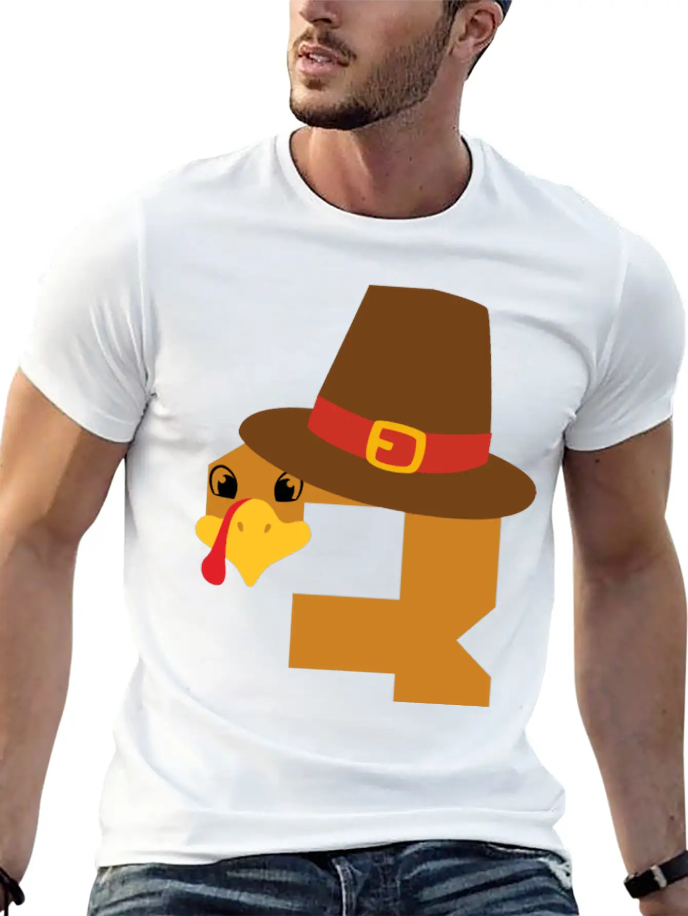 Number 3 Turkey Thanksgiving Outfit Boy 3 Year Old Unisex Short Sleeve Soft Cotton T-Shirt – Casual Everyday Wear