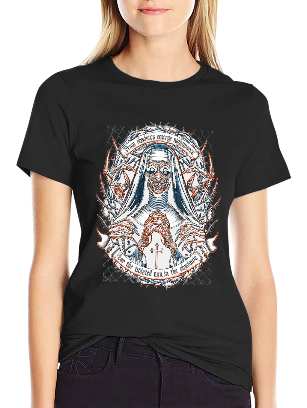 Nun Of Nightmares Unisex Short Sleeve Soft Cotton T-Shirt – Casual Everyday Wear