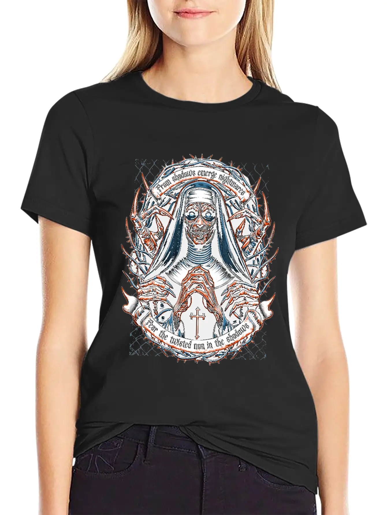 Nun Of Nightmares Unisex Short Sleeve Soft Cotton T-Shirt – Casual Everyday Wear