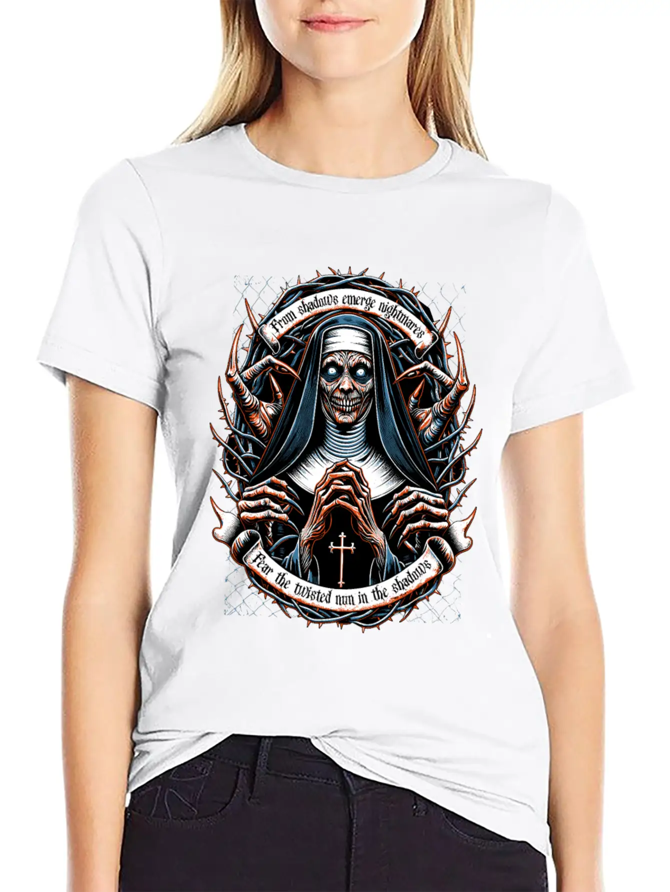Nun Of Nightmares Unisex Short Sleeve Soft Cotton T-Shirt – Casual Everyday Wear