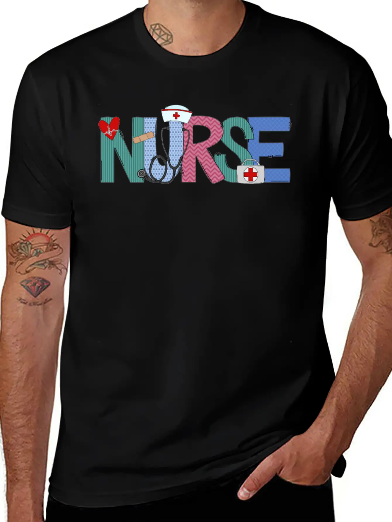 Nurse Doodle Life Heart Motivational Help Breathable Soft Cotton T-Shirt – Timeless Casual Look