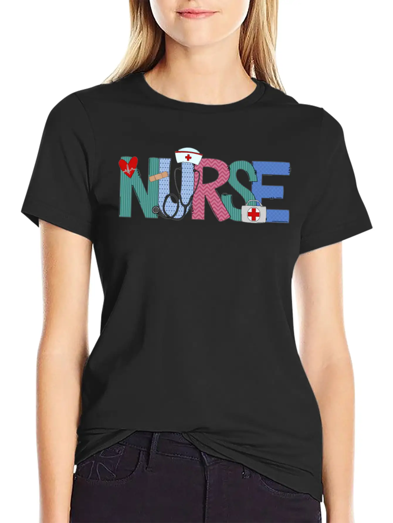 Nurse Doodle Life Heart Motivational Help Breathable Soft Cotton T-Shirt – Timeless Casual Look