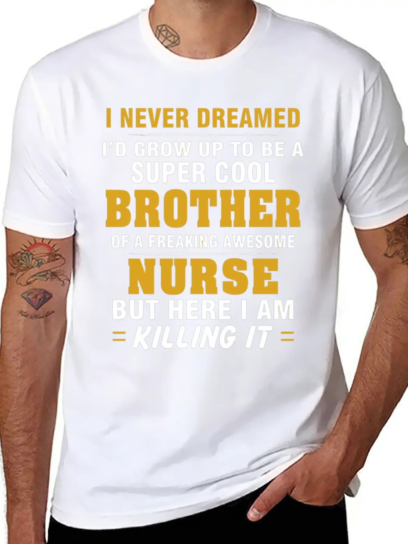 Nurse - Nurse Cool For Brother Of Nurse Casual Graphic T-Shirt – Simple And Comfortable Daily Wear