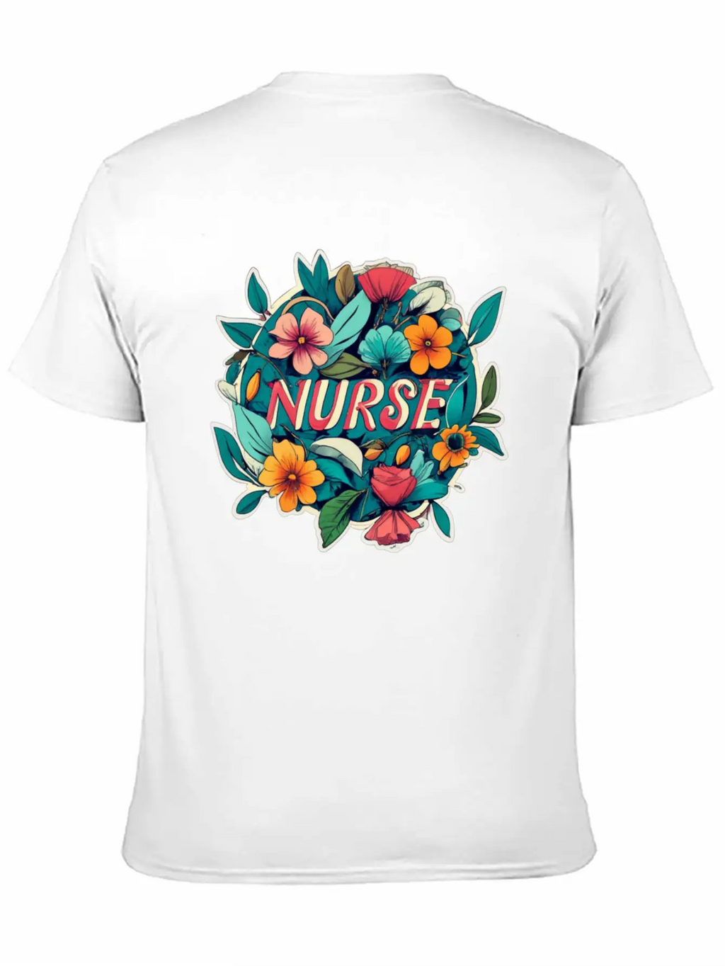 Nurse Nurses Flower Flowers Essential Cotton Tee For Daily Outfits – Unisex Style