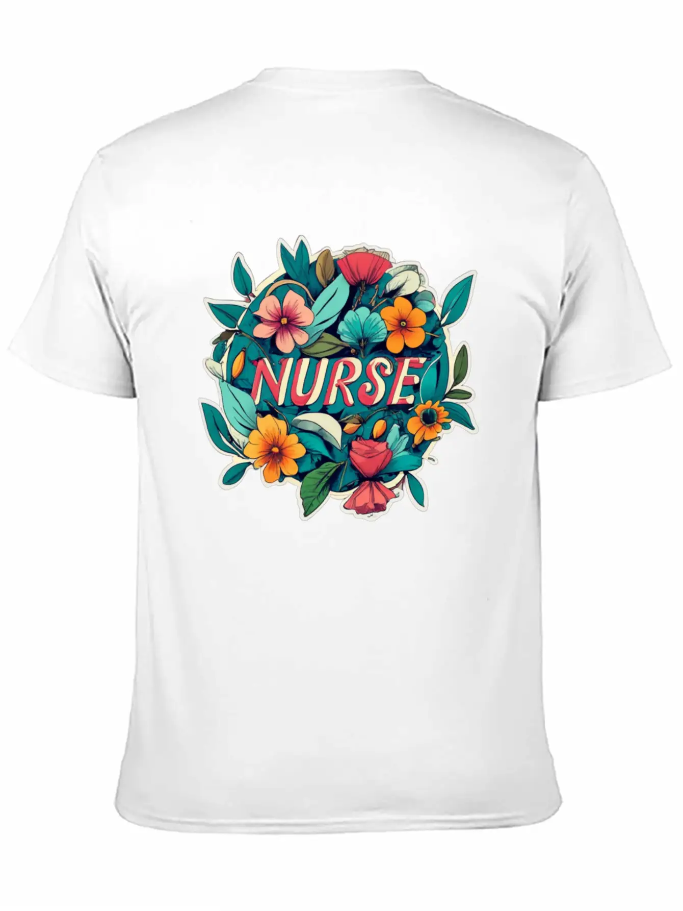 Nurse Nurses Flower Flowers Essential Cotton Tee For Daily Outfits – Unisex Style