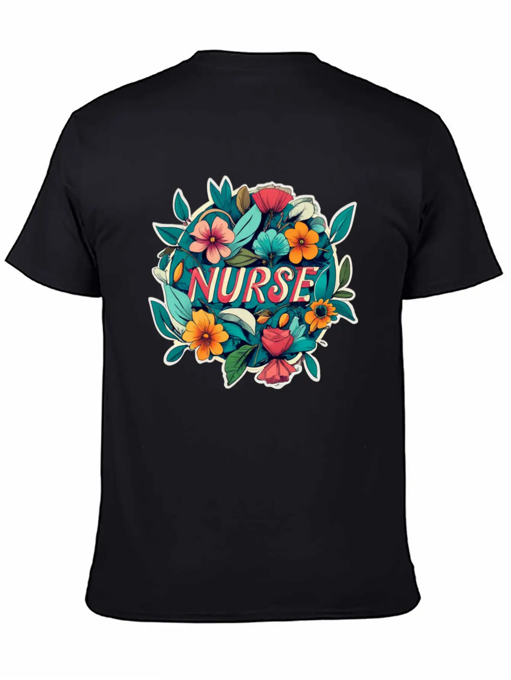 Nurse Nurses Flower Flowers Essential Cotton Tee For Daily Outfits – Unisex Style