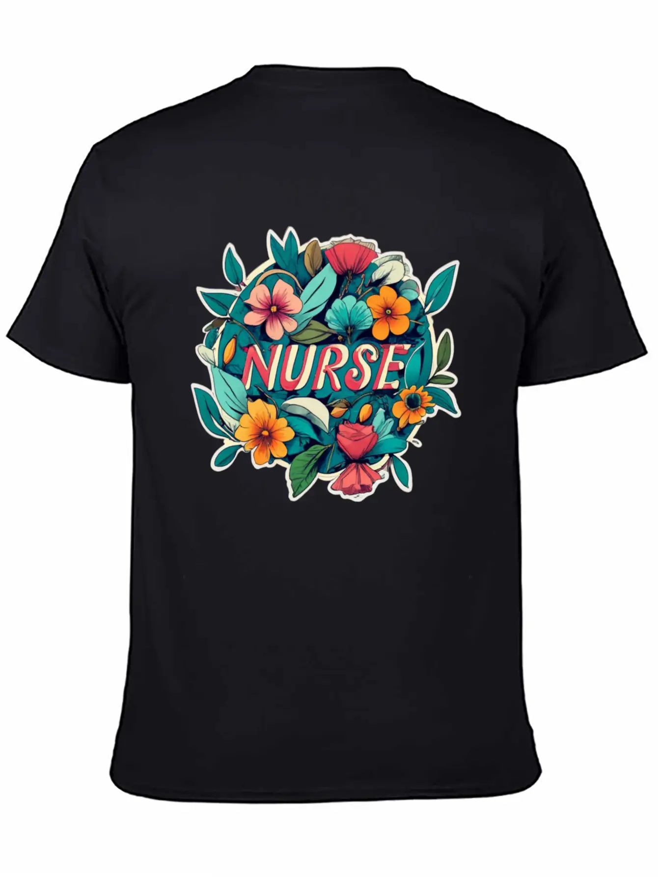 Nurse Nurses Flower Flowers Essential Cotton Tee For Daily Outfits – Unisex Style