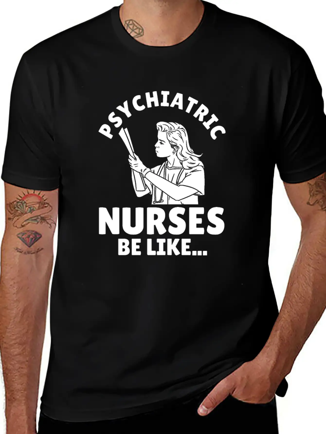 Nurse Nursing Psych Nurse Casual Graphic T-Shirt – Simple And Comfortable Daily Wear