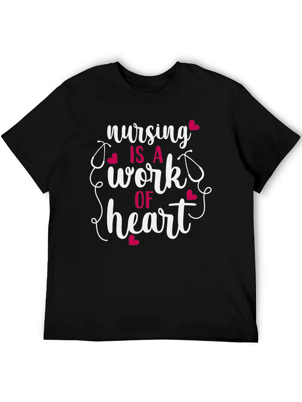 Nursing Is A Work Of Heart, Nurse, Nursing, RN Casual Graphic T-Shirt – Simple And Comfortable Daily Wear