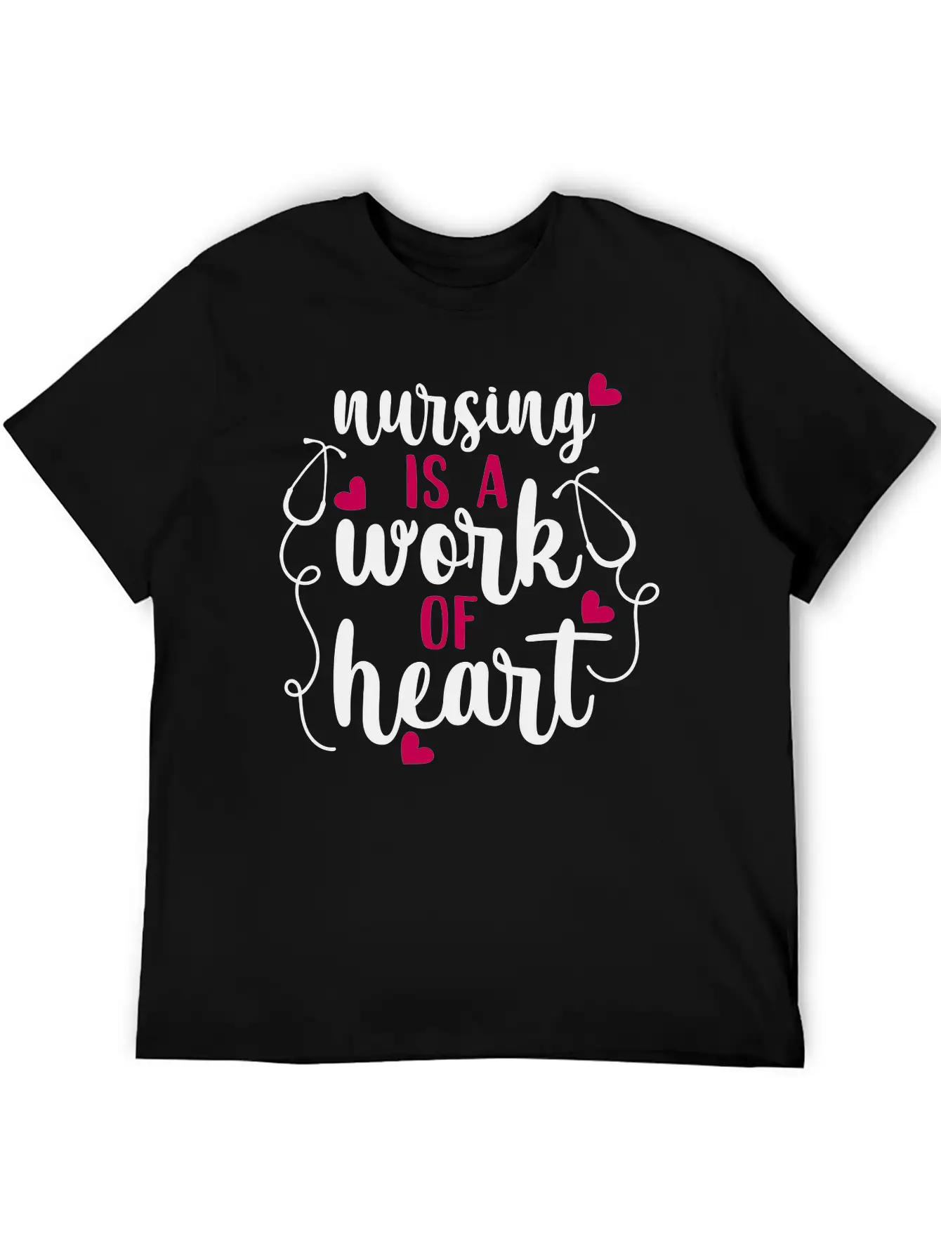 Nursing Is A Work Of Heart, Nurse, Nursing, RN Casual Graphic T-Shirt – Simple And Comfortable Daily Wear