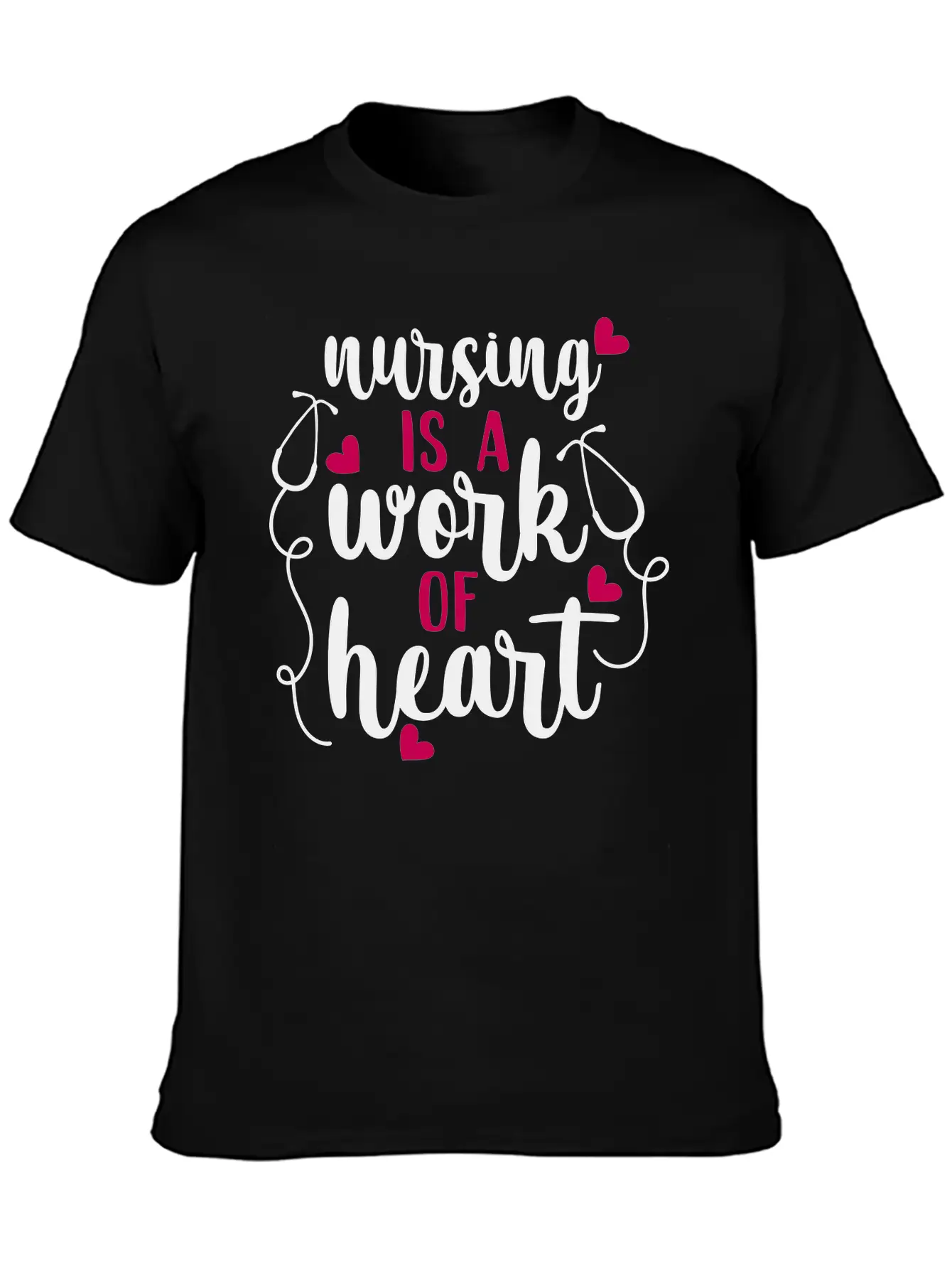 Nursing Is A Work Of Heart, Nurse, Nursing, RN Casual Graphic T-Shirt – Simple And Comfortable Daily Wear