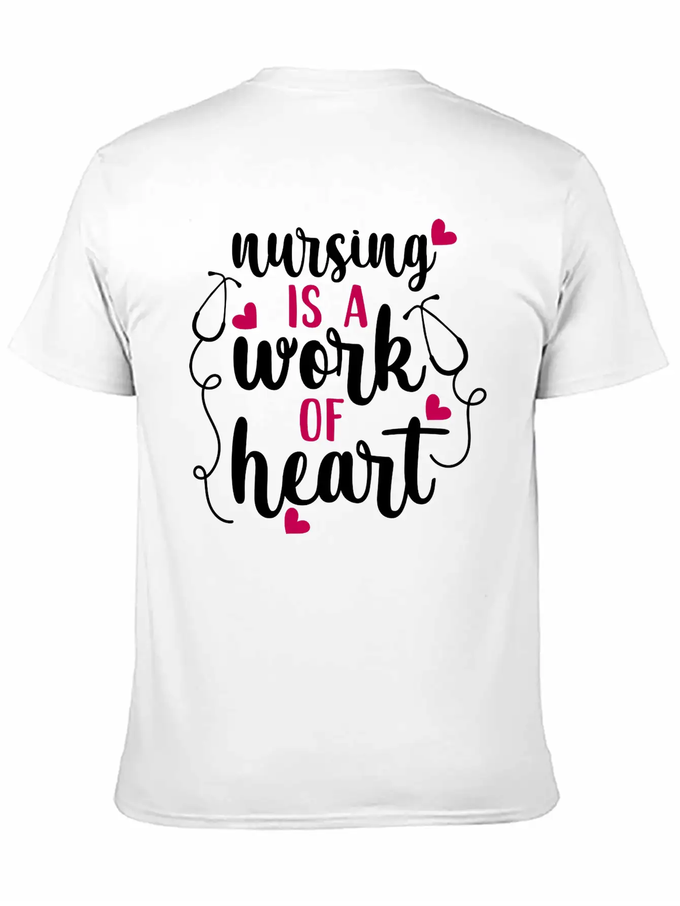 Nursing Is A Work Of Heart, Nurse, Nursing, RN Casual Graphic T-Shirt – Simple And Comfortable Daily Wear