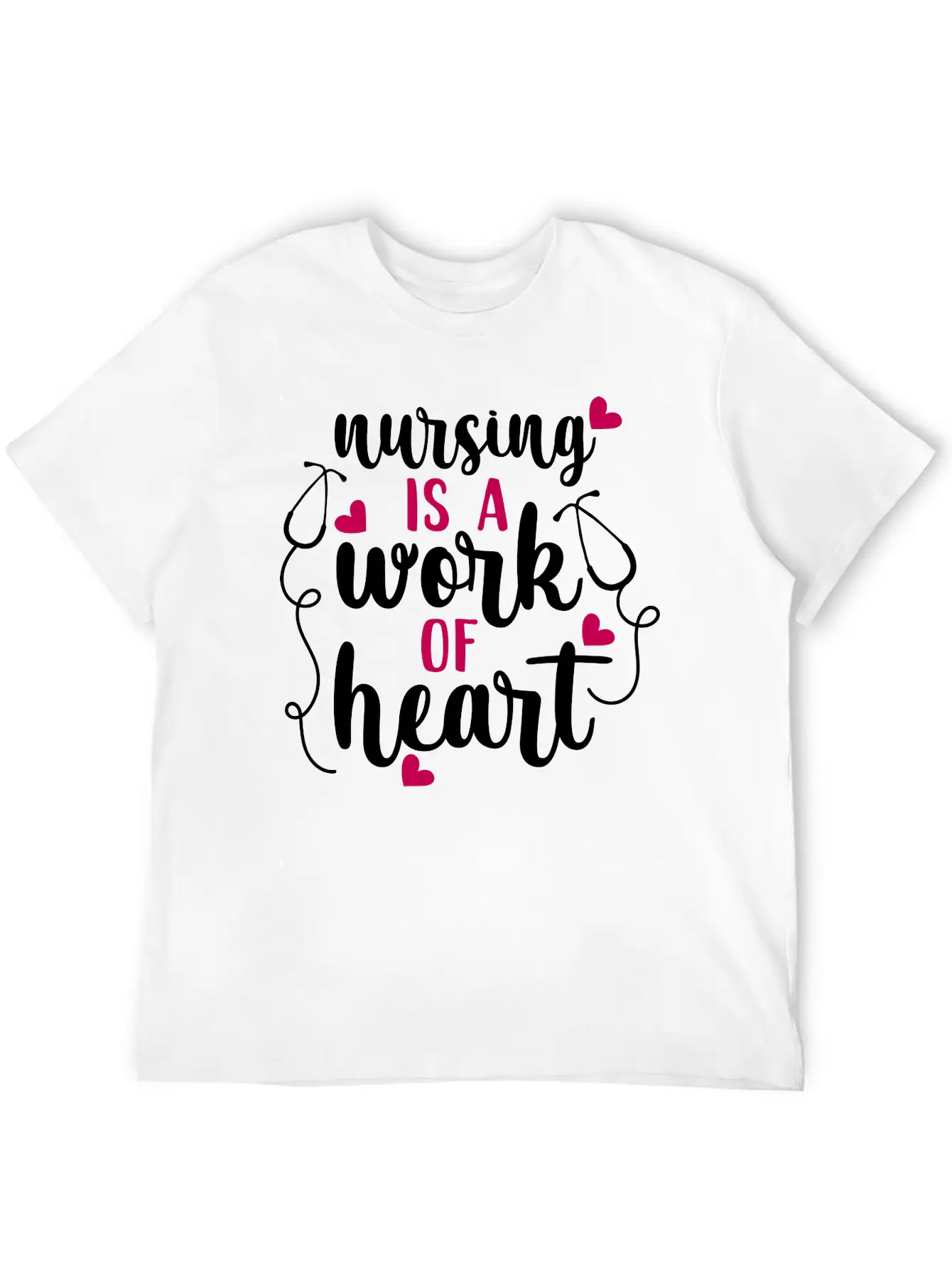 Nursing Is A Work Of Heart, Nurse, Nursing, RN Casual Graphic T-Shirt – Simple And Comfortable Daily Wear
