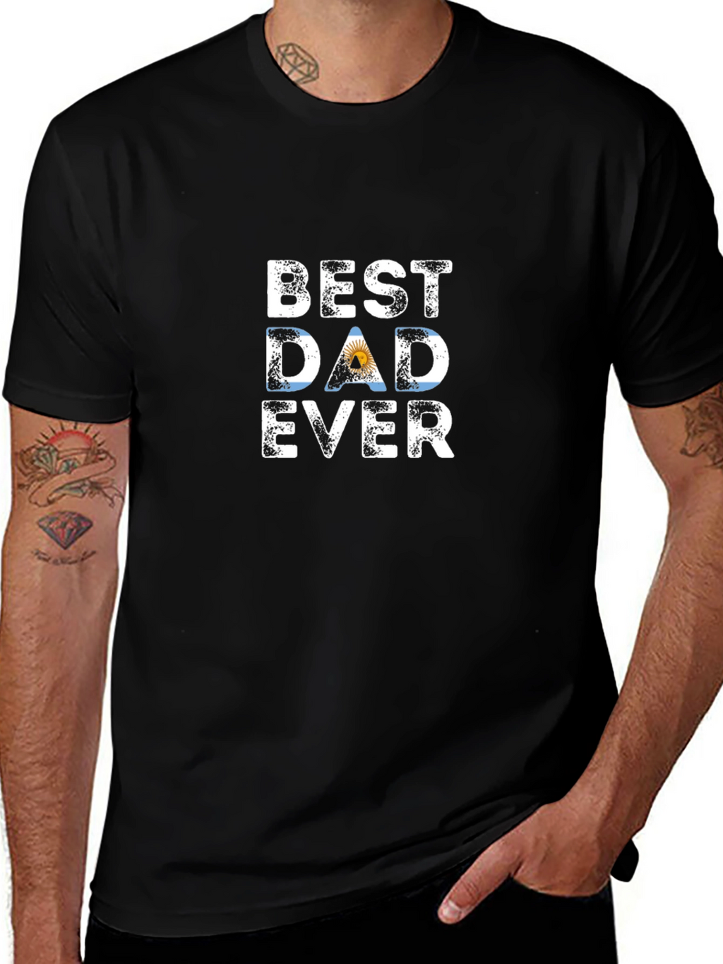 Best Dad Ever T-Shirt - Argentina Flag