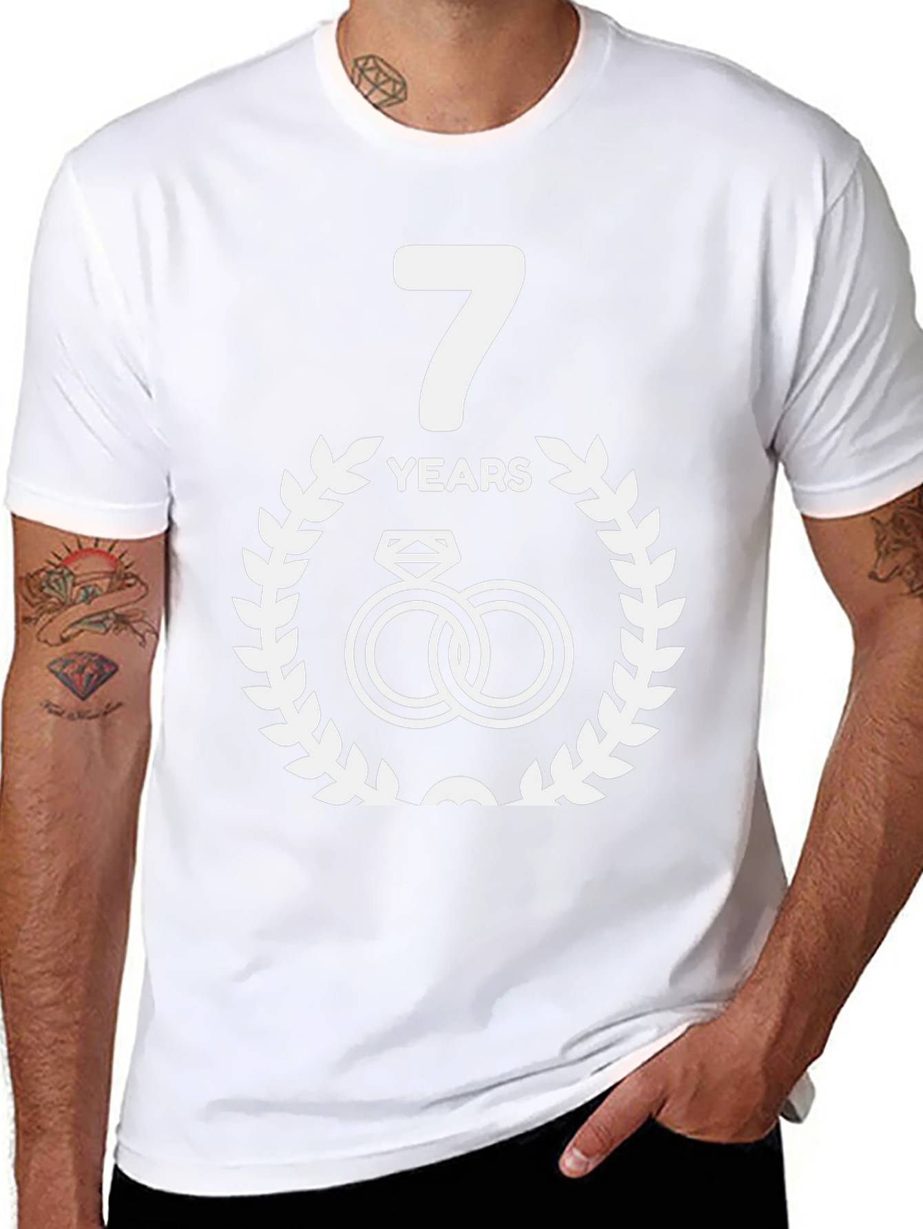 7th Anniversary T-Shirt - Couple Wedding Rings