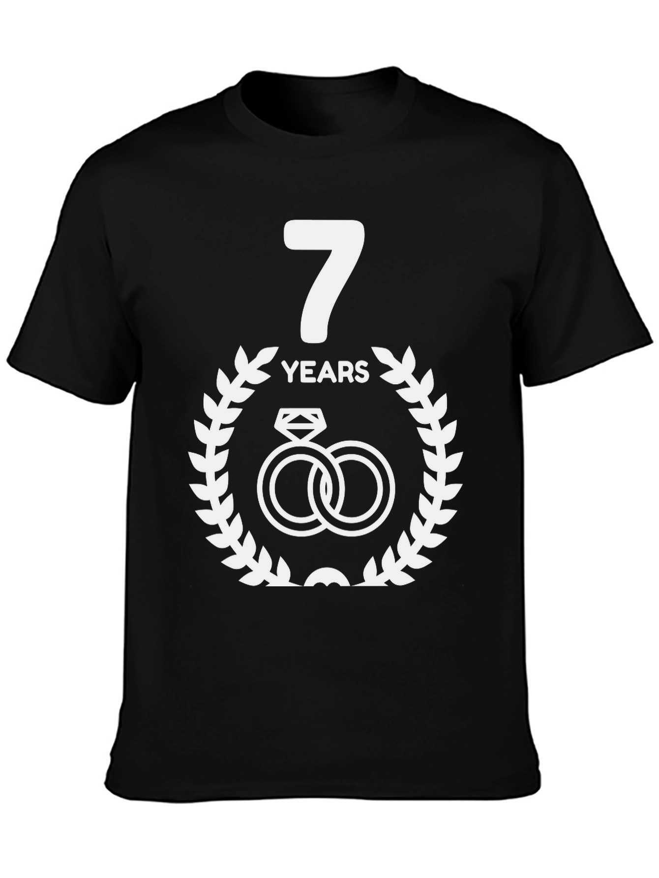 7th Anniversary T-Shirt - Couple Wedding Rings