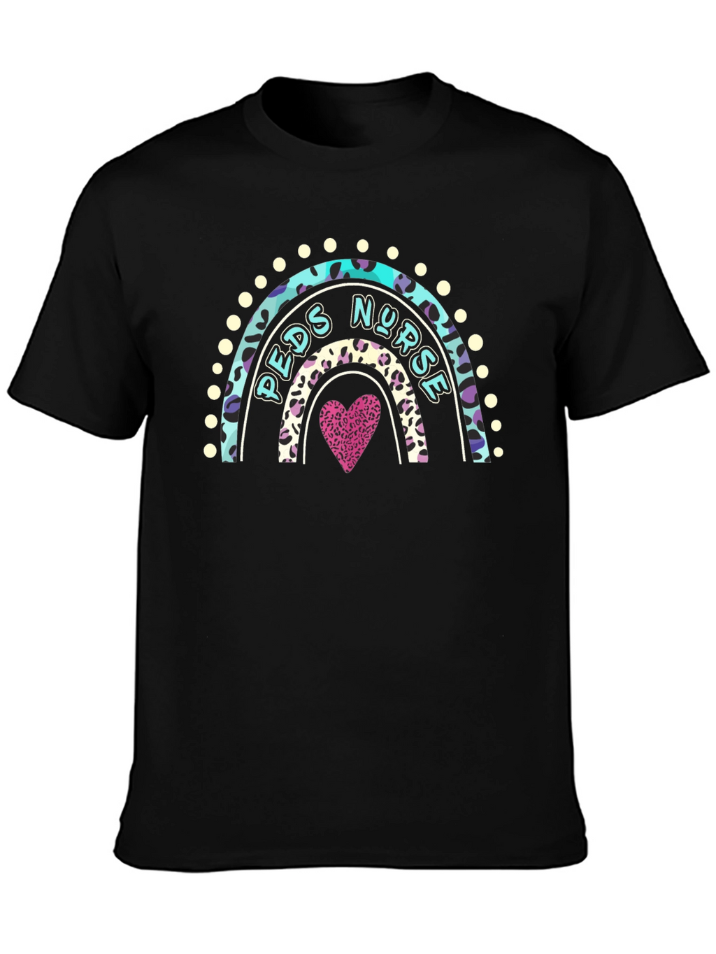 Peds Nurse Rainbow Graphic T-Shirt