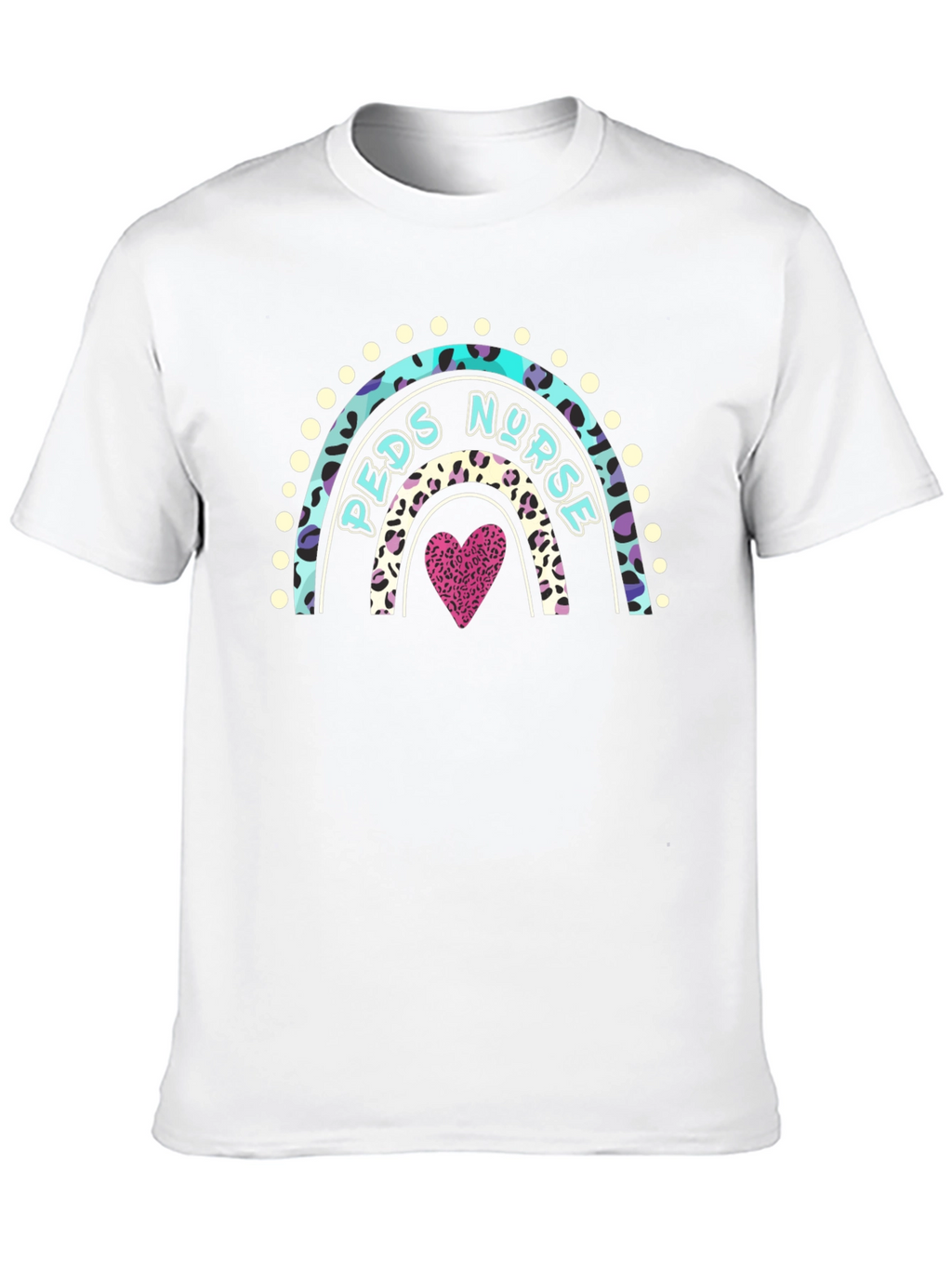 Peds Nurse Rainbow Graphic T-Shirt