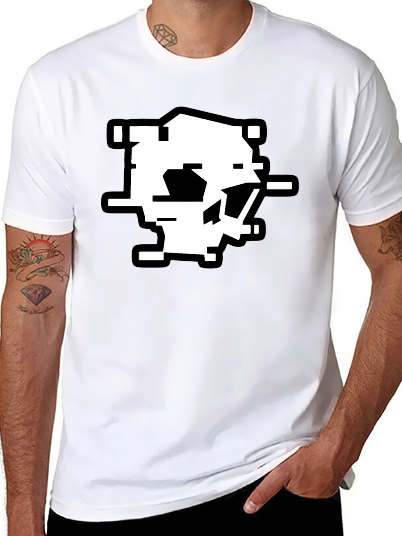 Abstract Glitch Art T-Shirt - Modern Pixel Design