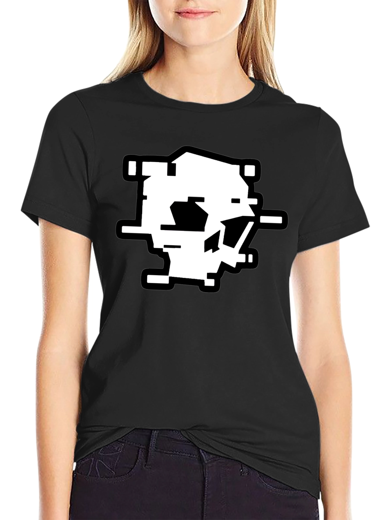Abstract Glitch Art T-Shirt - Modern Pixel Design