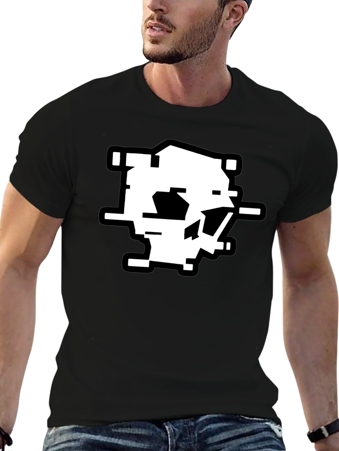 Abstract Glitch Art T-Shirt - Modern Pixel Design