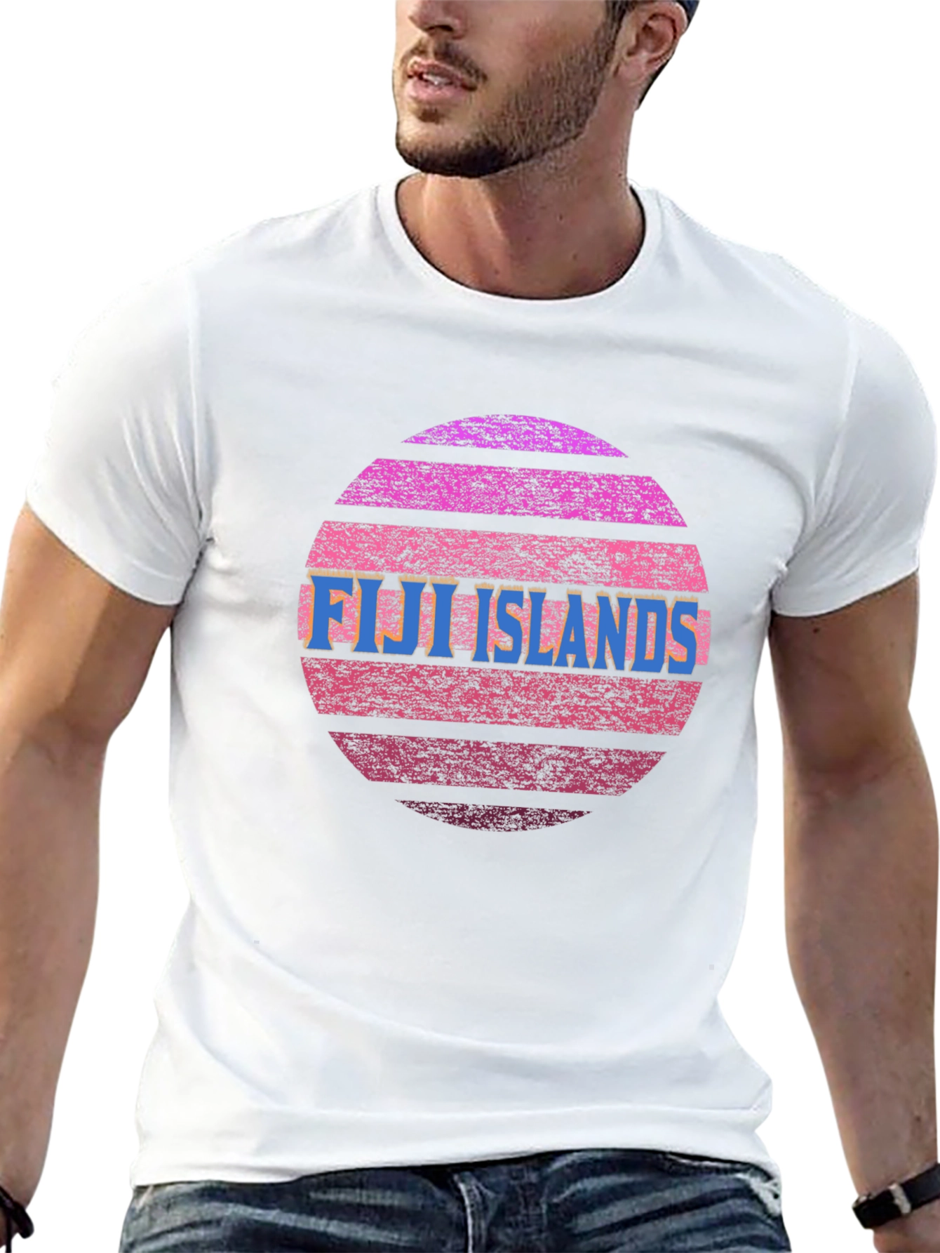 Fiji Islands Sunset Graphic Tee - Retro Style