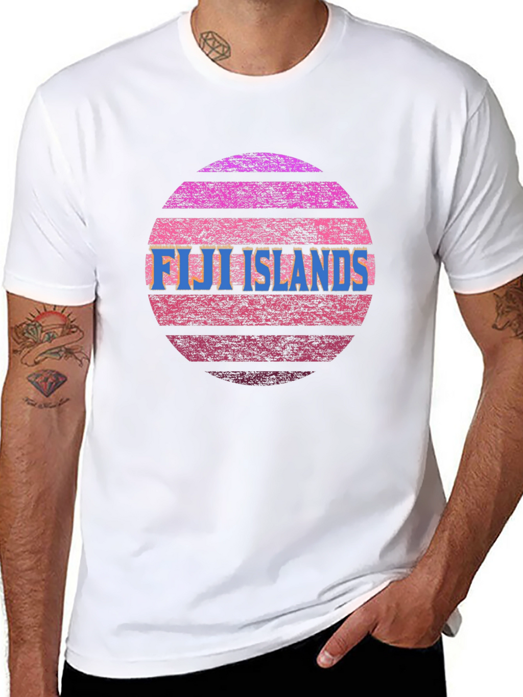 Fiji Islands Sunset Graphic Tee - Retro Style