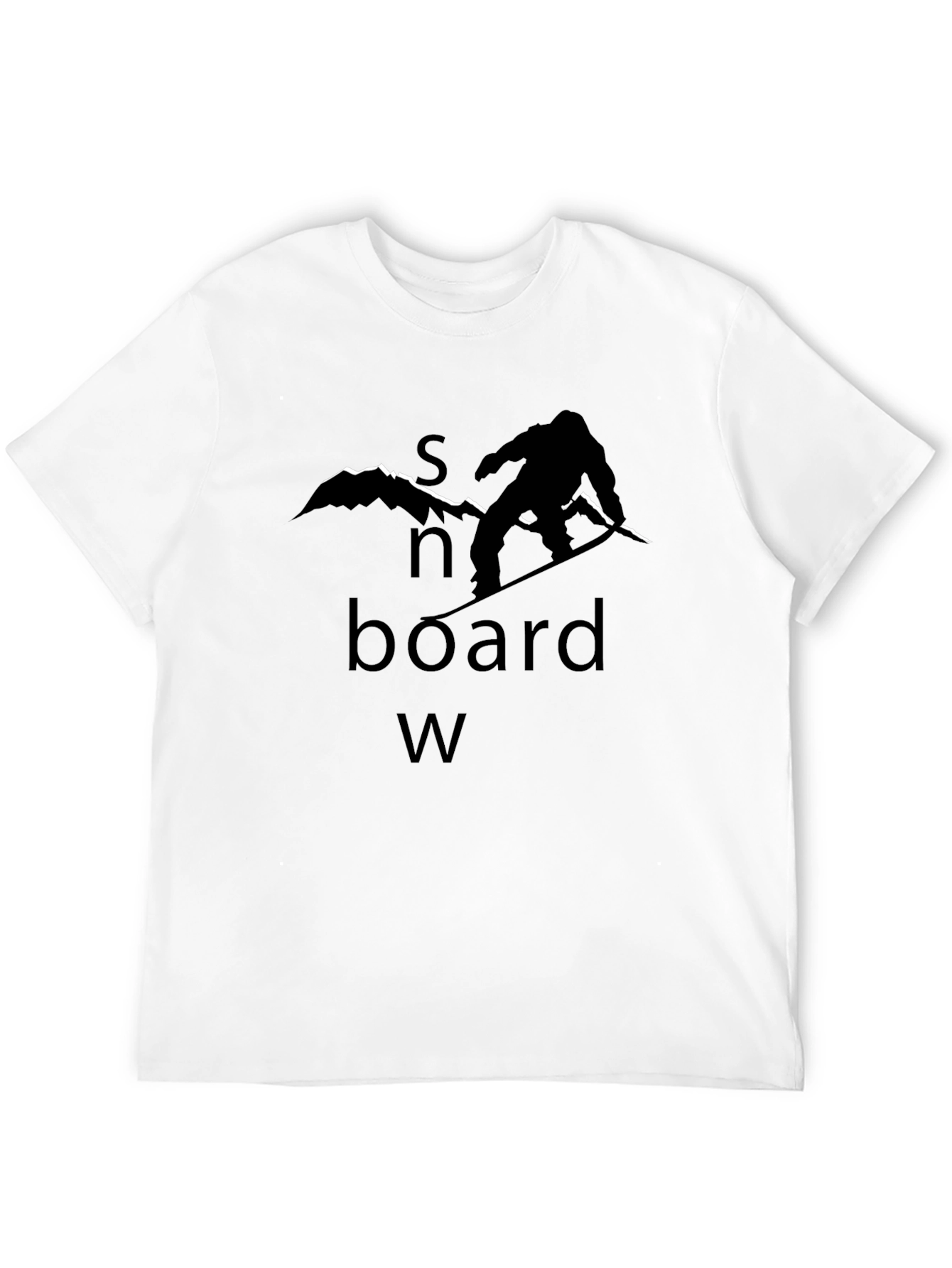 Snowboard Graphic Tee - Black Cotton T-Shirt