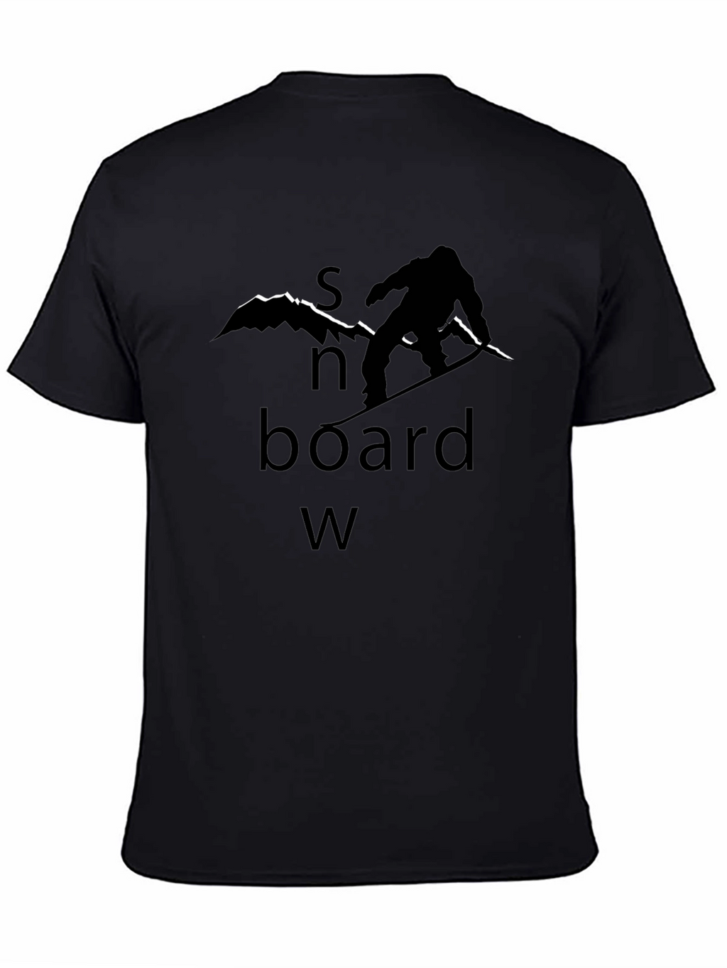 Snowboard Graphic Tee - Black Cotton T-Shirt