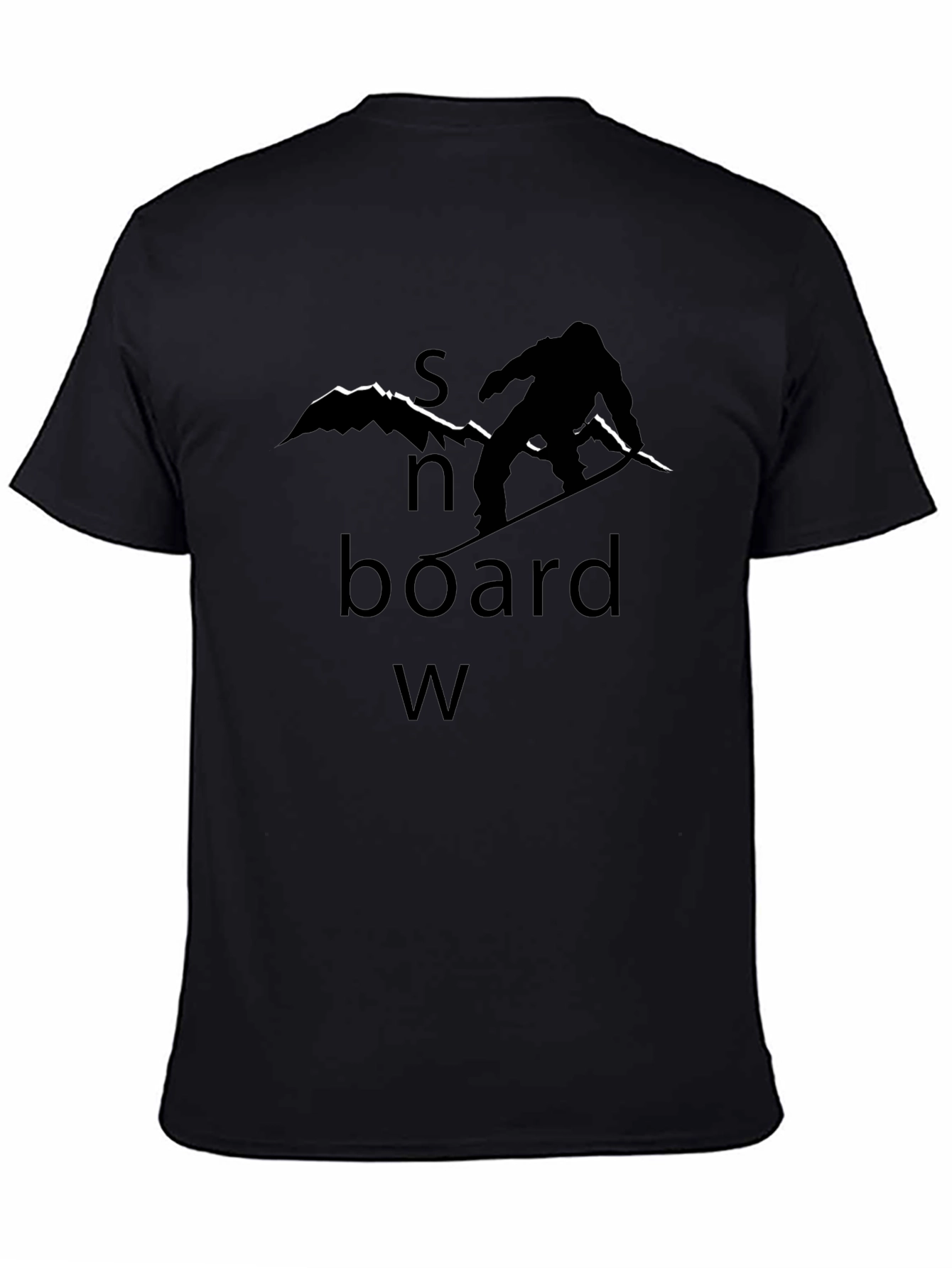 Snowboard Graphic Tee - Black Cotton T-Shirt