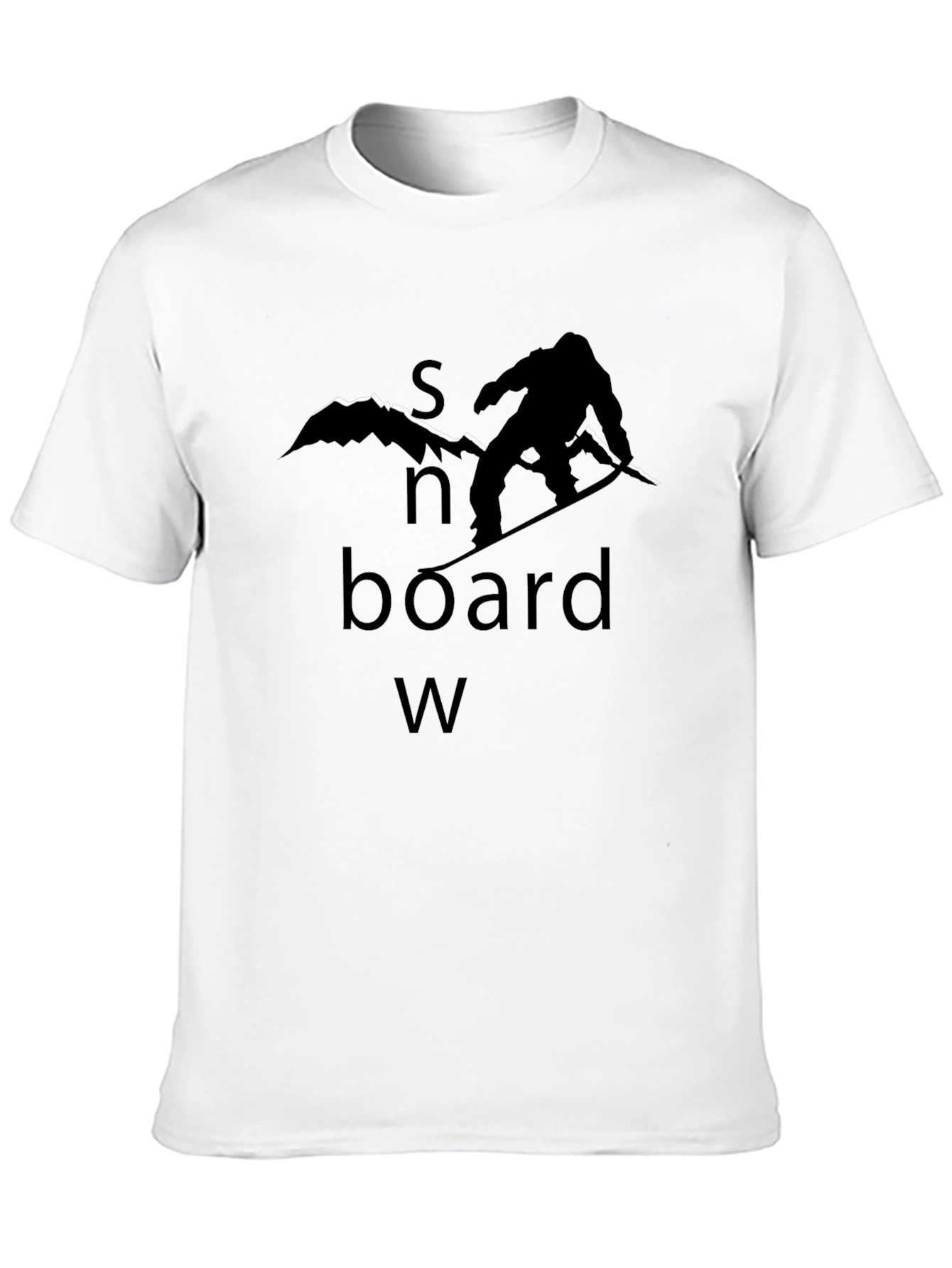 Snowboard Graphic Tee - Black Cotton T-Shirt