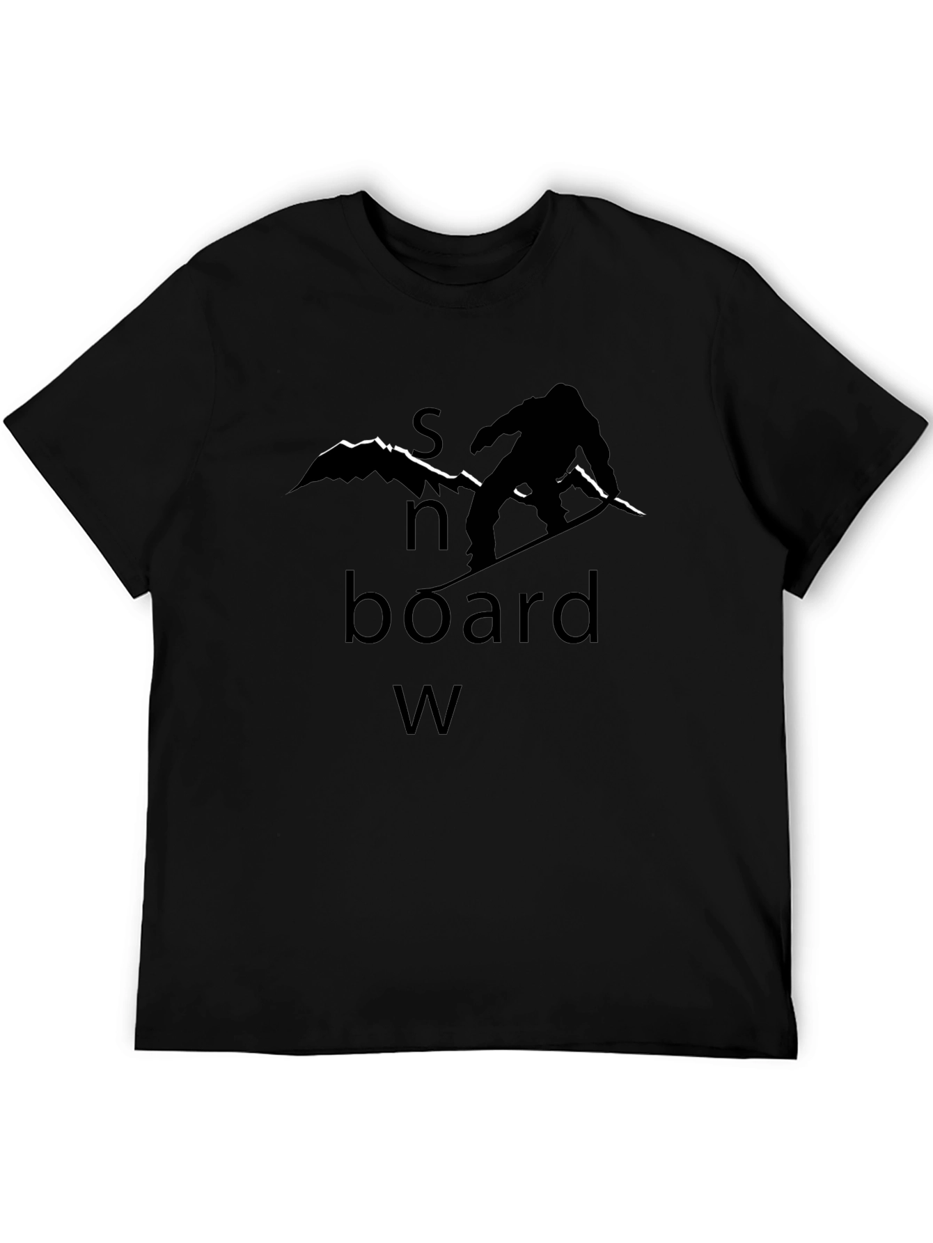 Snowboard Graphic Tee - Black Cotton T-Shirt