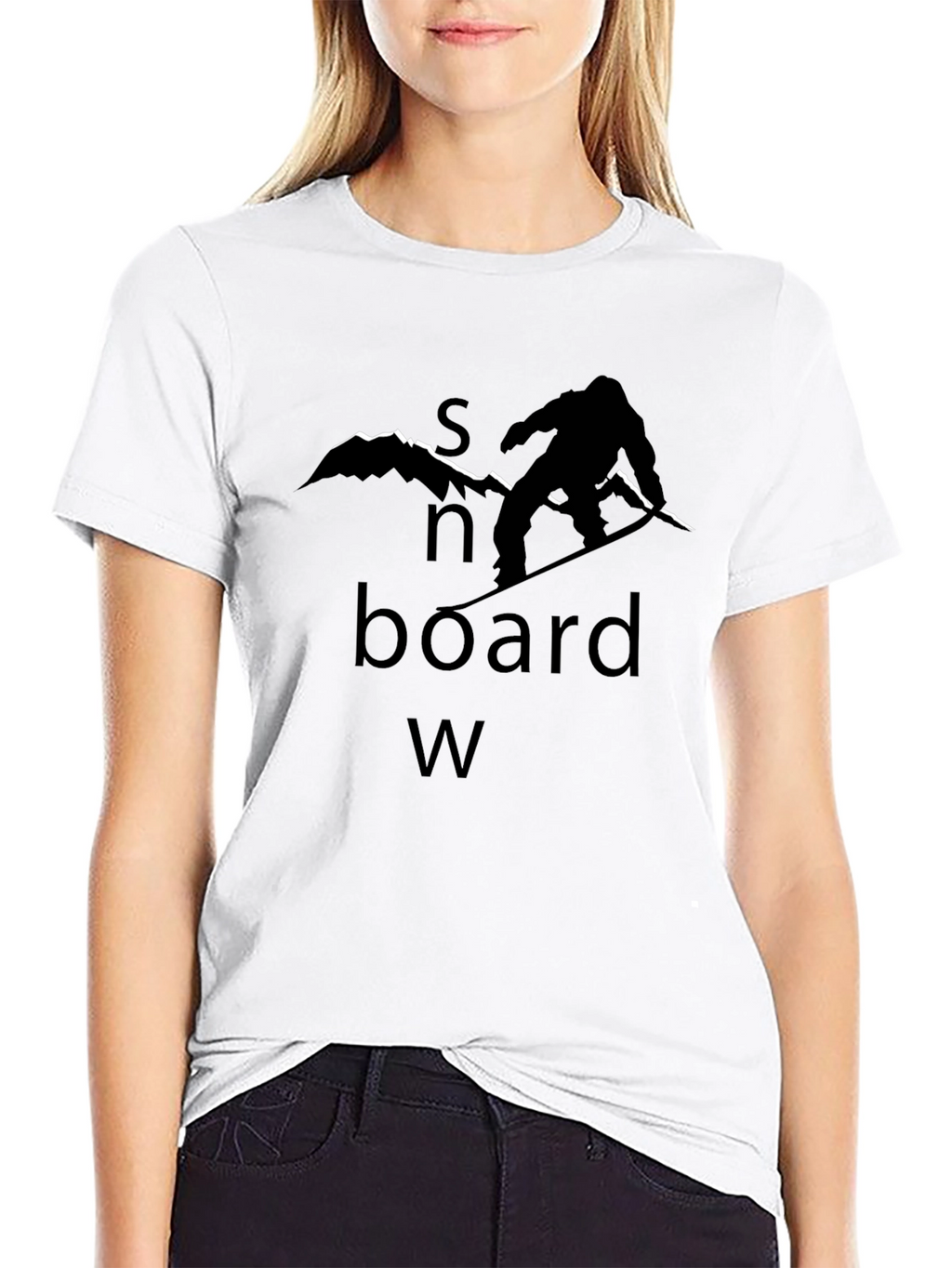 Snowboard Graphic Tee - Black Cotton T-Shirt
