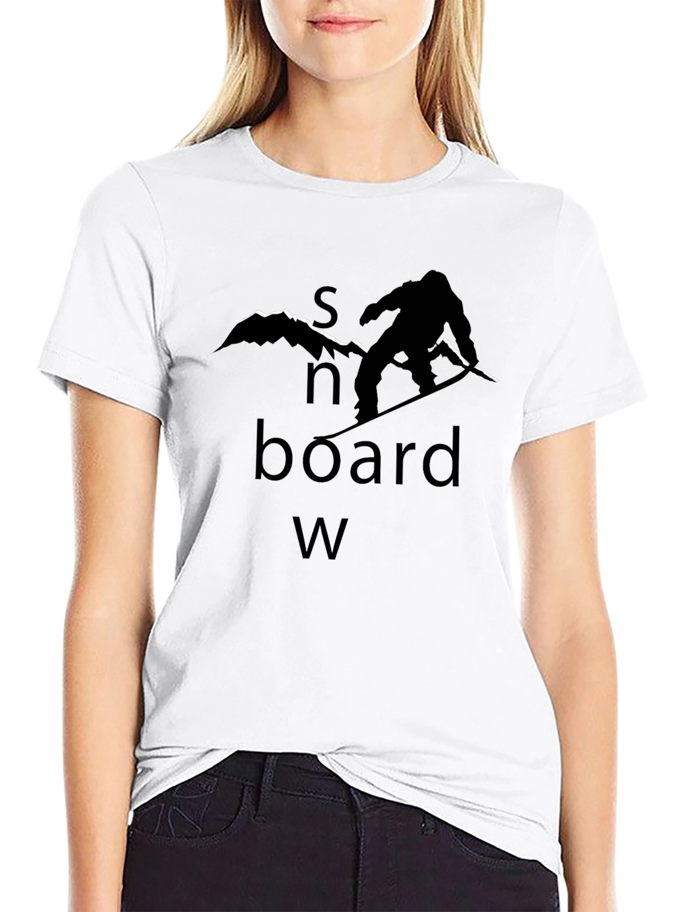 Snowboard Graphic Tee - Black Cotton T-Shirt
