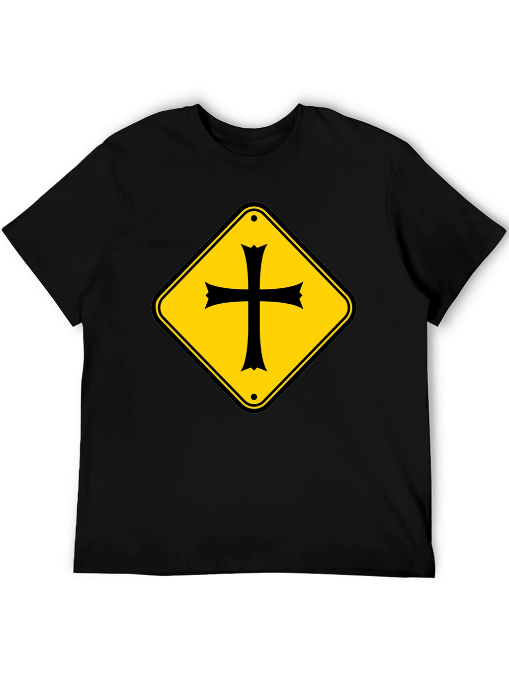 Crossroad Sign T-Shirt - Black Cotton Tee