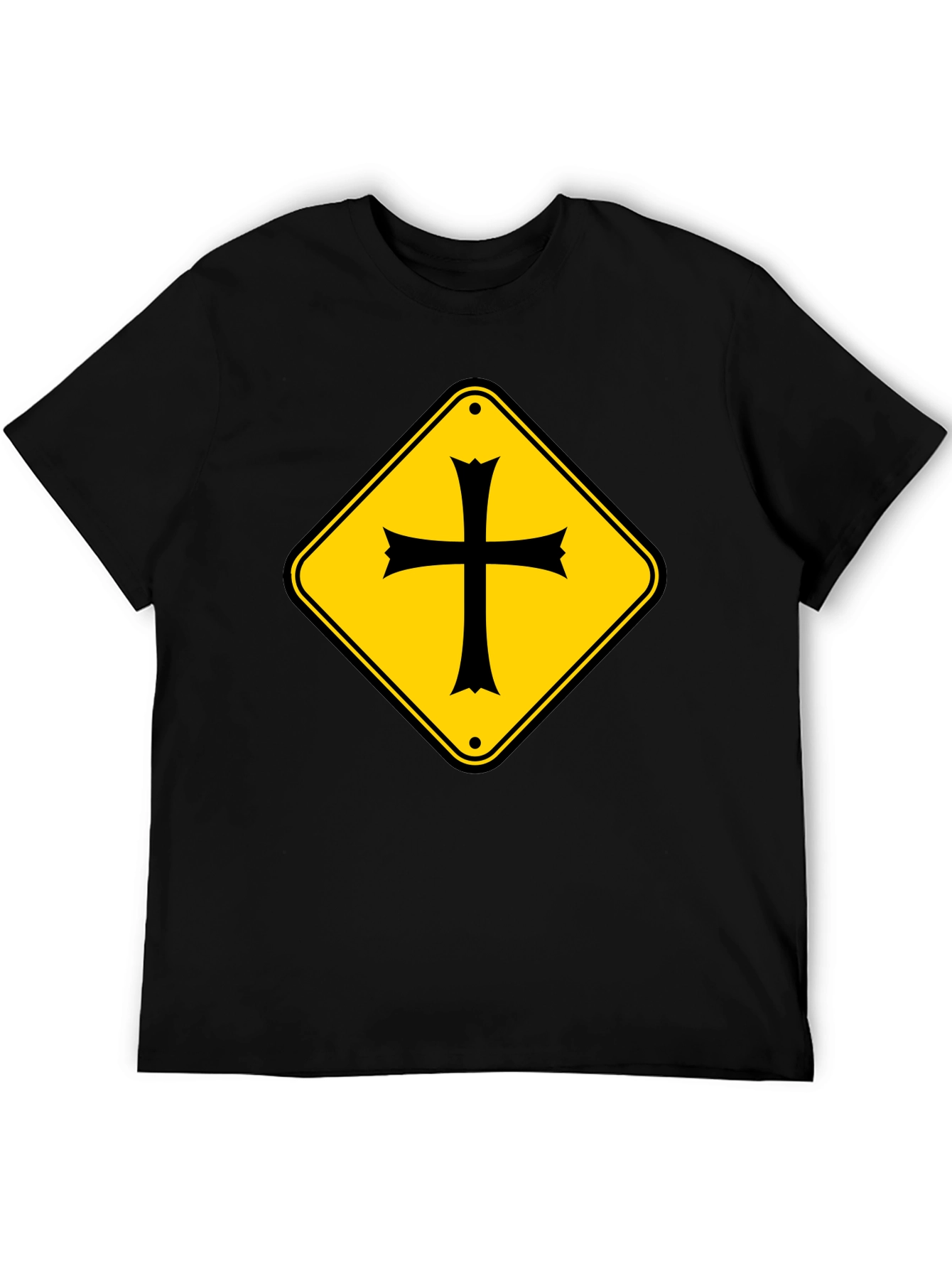 Crossroad Sign T-Shirt - Black Cotton Tee