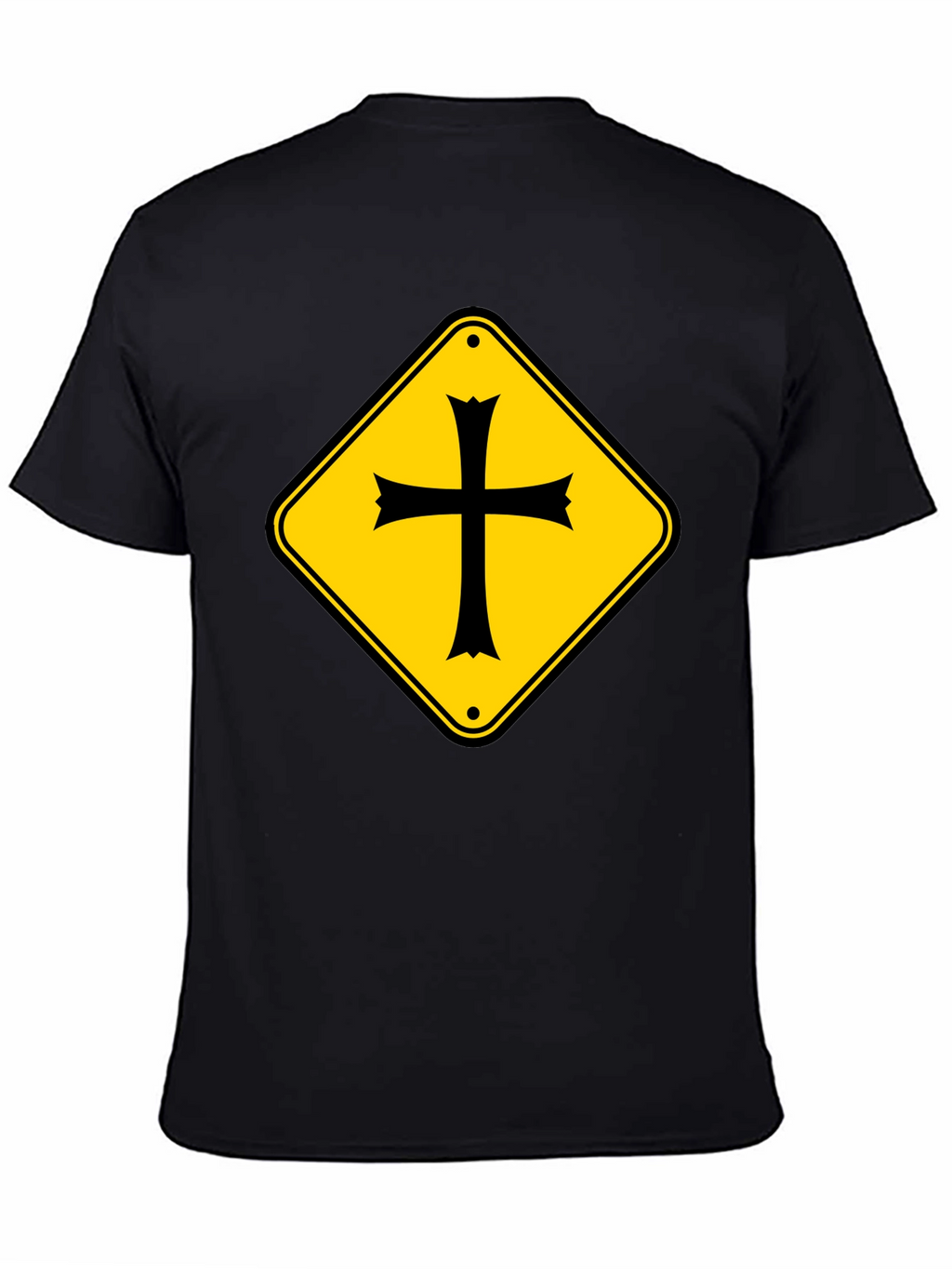 Crossroad Sign T-Shirt - Black Cotton Tee