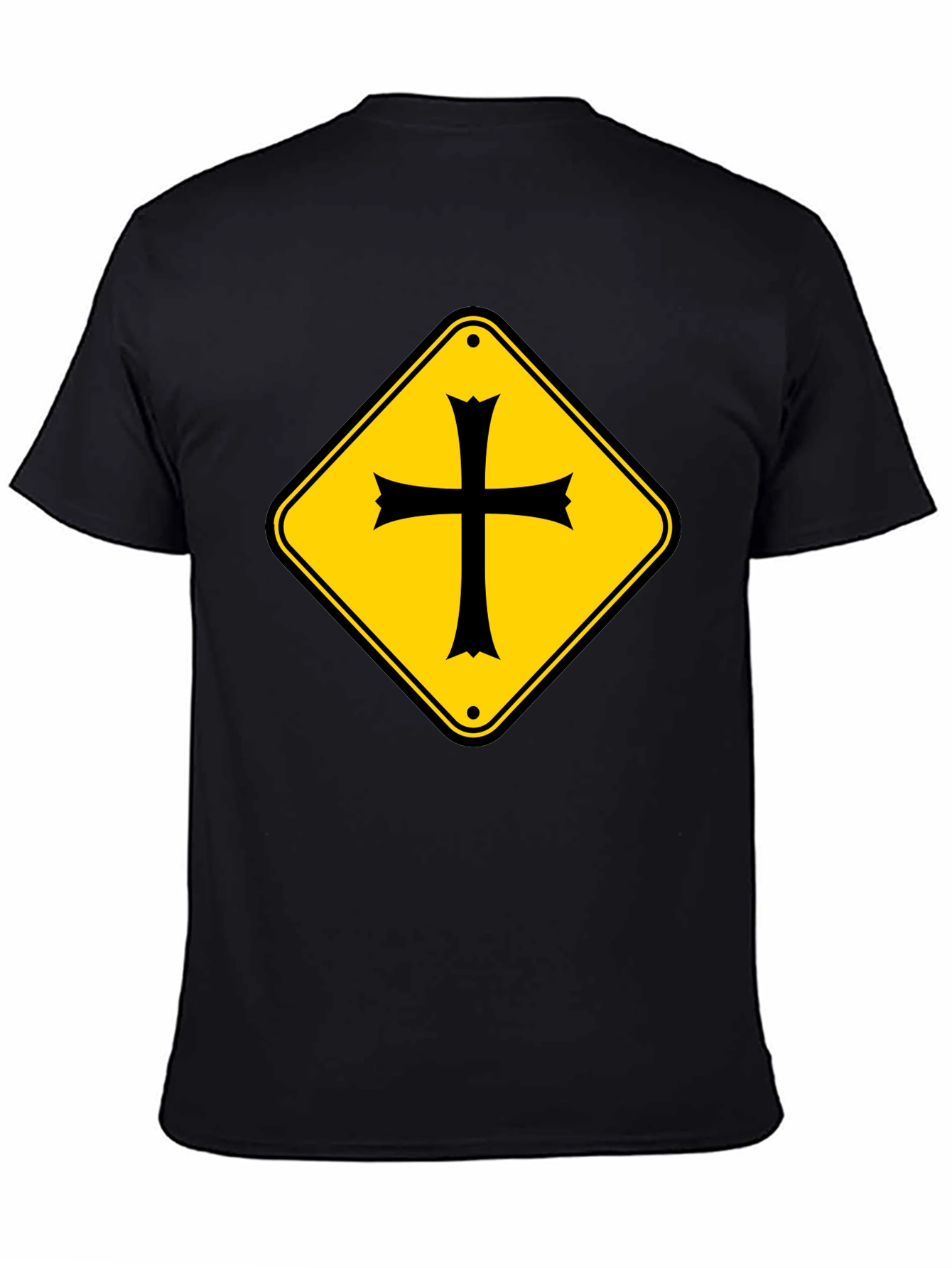 Crossroad Sign T-Shirt - Black Cotton Tee