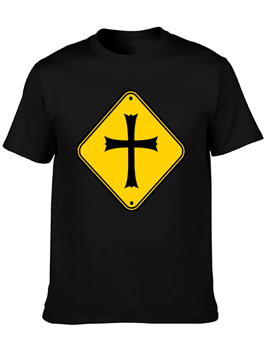 Crossroad Sign T-Shirt - Black Cotton Tee