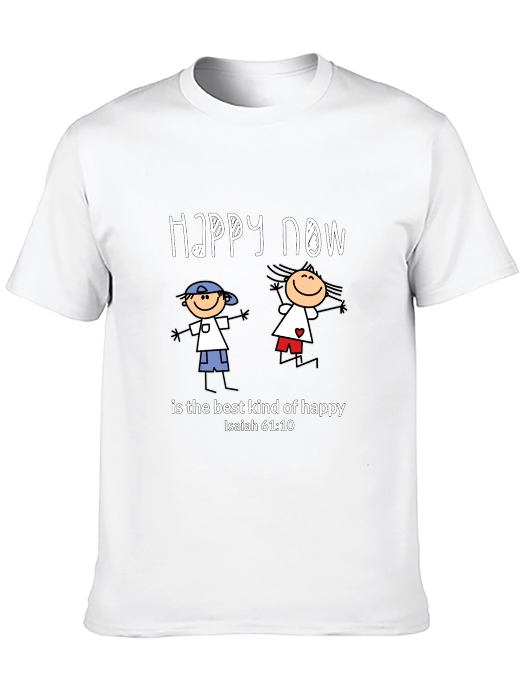 Happy Now Christian T-Shirt Isaiah 61:10 Black